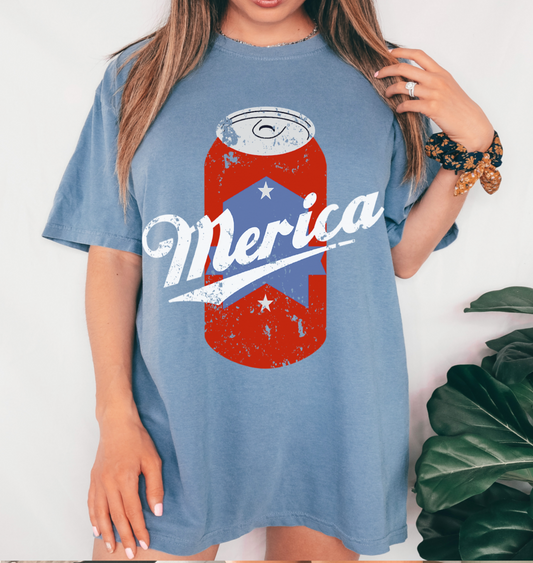 Comfort Colors or Soft Bella Canvas Merica Beer Tee/ Memorial Day or July 4th Tee/ 4th Of July /Summer Tees