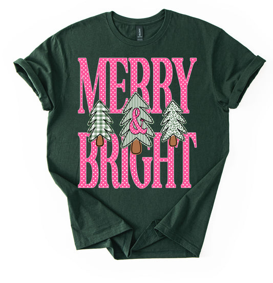 Gildan Softstyle Merry and Bright Christmas Tee - Adult and Youth Sizes