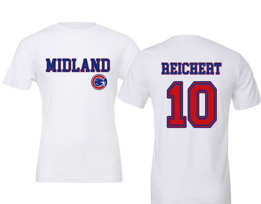 Midland Cubs Baseball Fan Tees/ Back and Front Printing