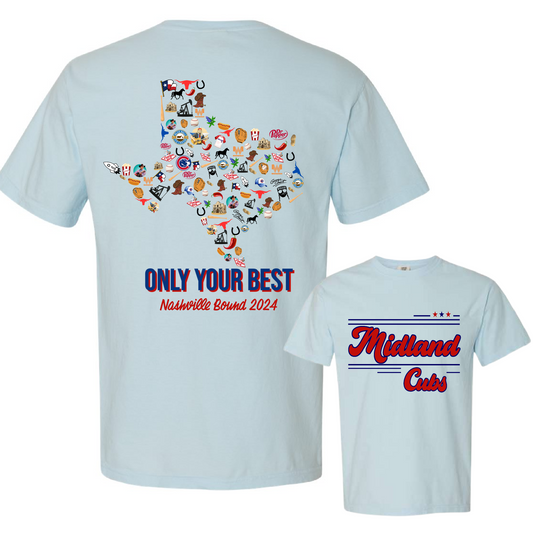 Midland Cubs Nashville Bound Front/Back Tee