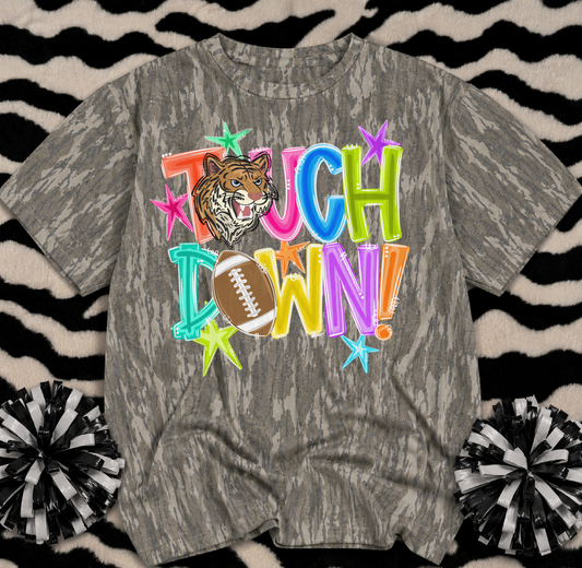 Mossy Oak Camo Shirt/ Hernando Tigers Touchdown Shirt/ Youth and Adult Sizes