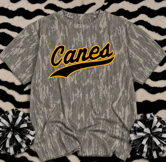 Mossy Oak Canes Baseball Shirt/ Adult Sizes Camo Shirt