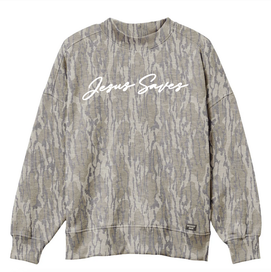 Official Mossy Oak Bottomland Mocknecks - Preorder - Jesus Saves Print/ Religious Mocknecks