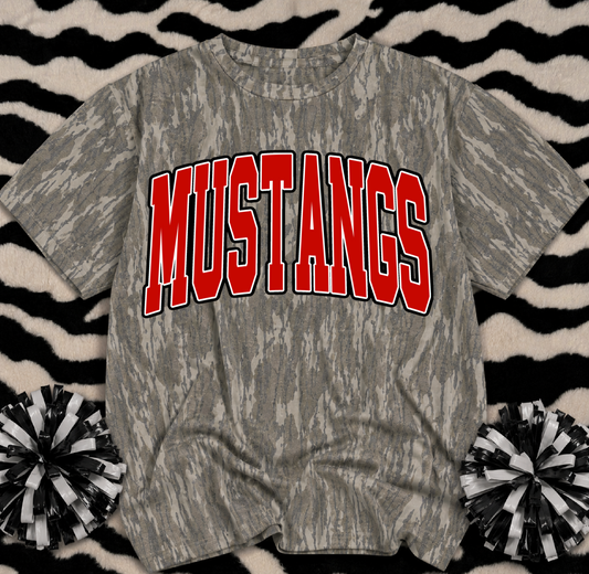Mossy Oak Camo Shirt/ Center Hill Mustangs  0r Customized for ANY School or Team - Just Type In the Boxes- Youth and Adult Sizes