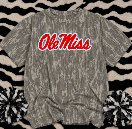 Rebs Mossy Oak Camo Shirt/ Customized for ANY School or Team - Just Type In the Boxes- Adult Sizes