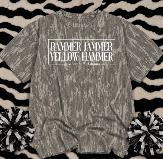 Mossy Oak Camo Rammer Jammer Roll Tide Tee - Youth and Adult Sizes