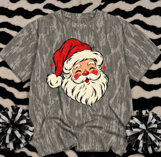 Mossy Oak Santa Claus Cute Christmas Camo Shirt/ Youth and Adult Sizes