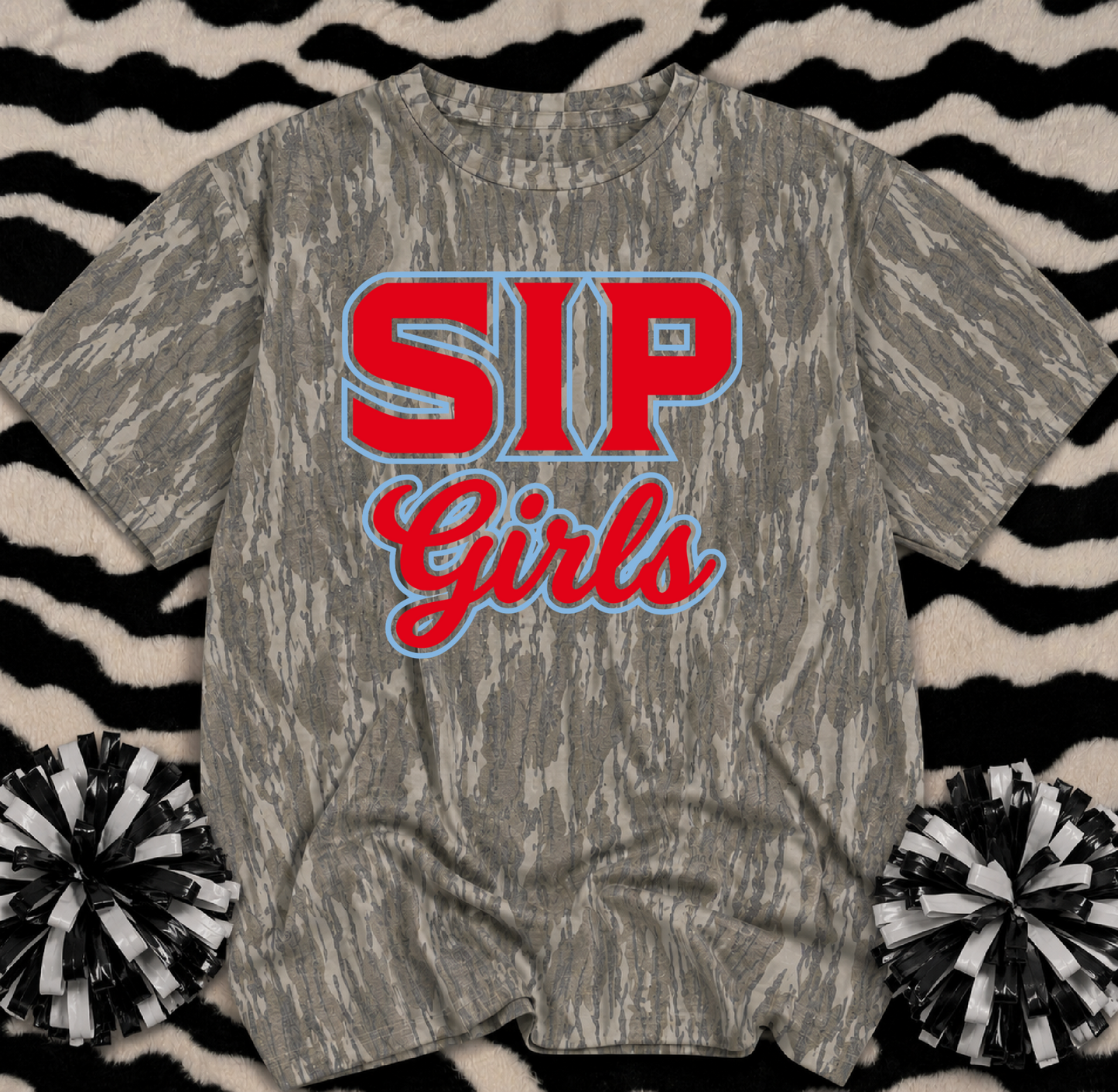 Sip Girls Mossy Oak Camo Shirt/ Adult Sizes