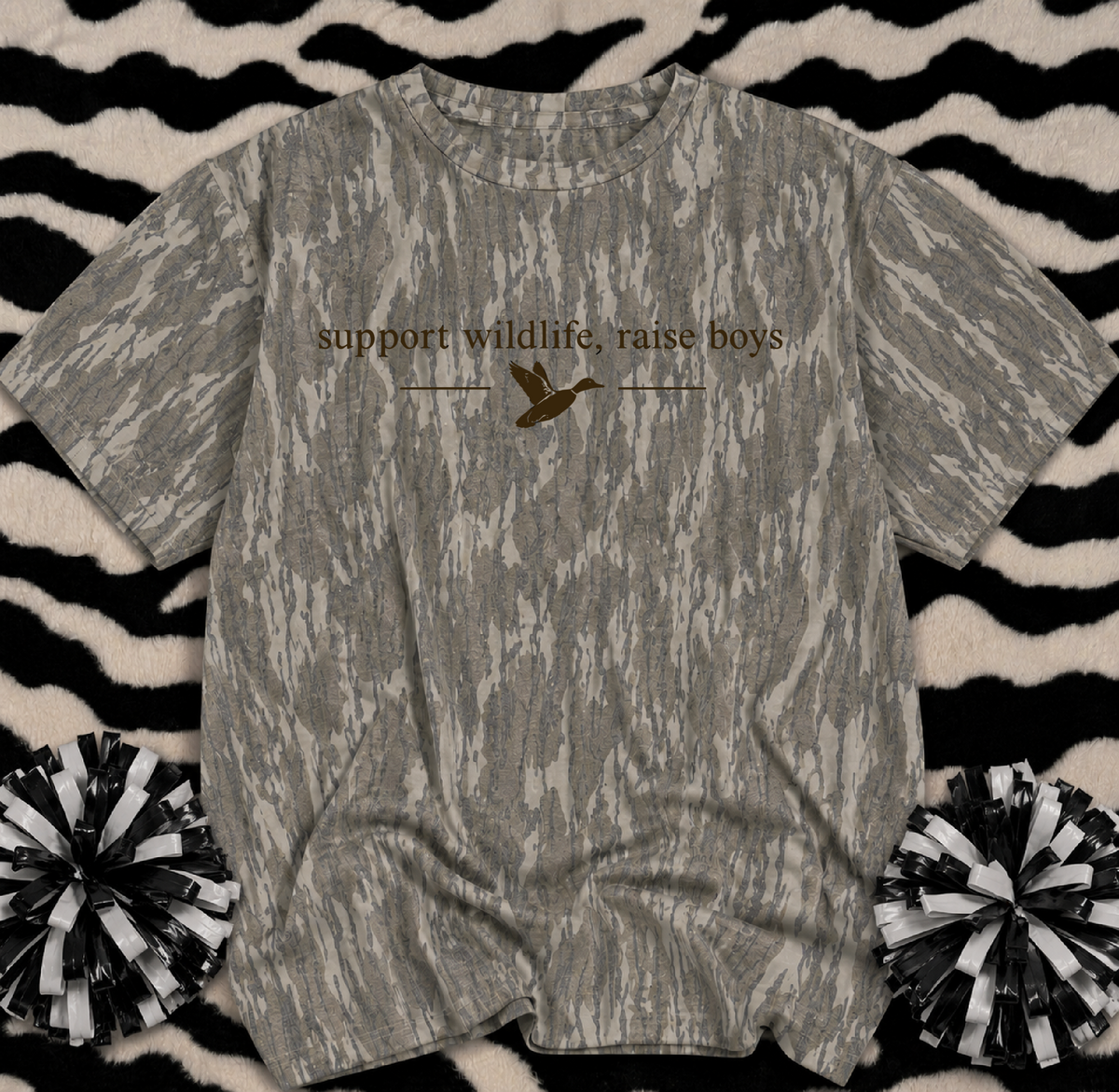 Mossy Oak Support Wildlife Raise Boys Shirt/ Youth and Adult Sizes