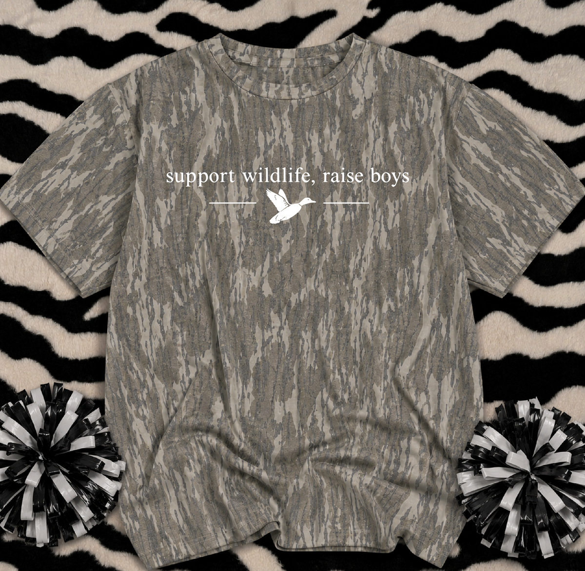 Mossy Oak Support Wildlife Raise Boys Shirt/ Youth and Adult Sizes