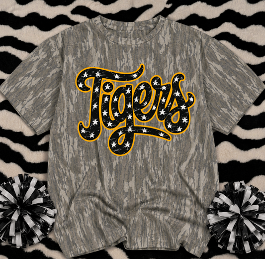 Mossy Oak Camo Shirt/ Hernando Tigers Stars Shirt/ Youth and Adult Sizes