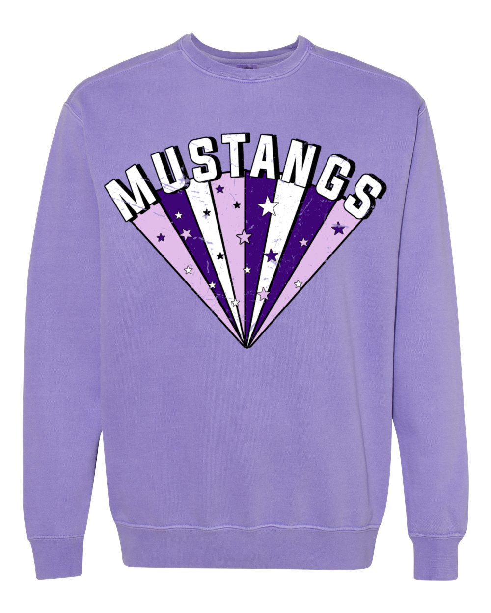Comfort Colors Mustangs Starburst Sweatshirt /  Adult Sizes / Lipscomb Mustangs/ Multiple Colors