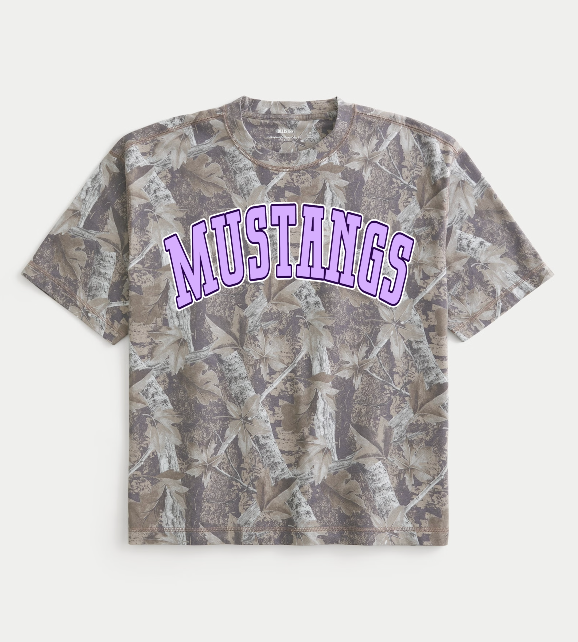 Camo Boxy Crop Lipscomb Mustangs Tee/ Adult Sizes