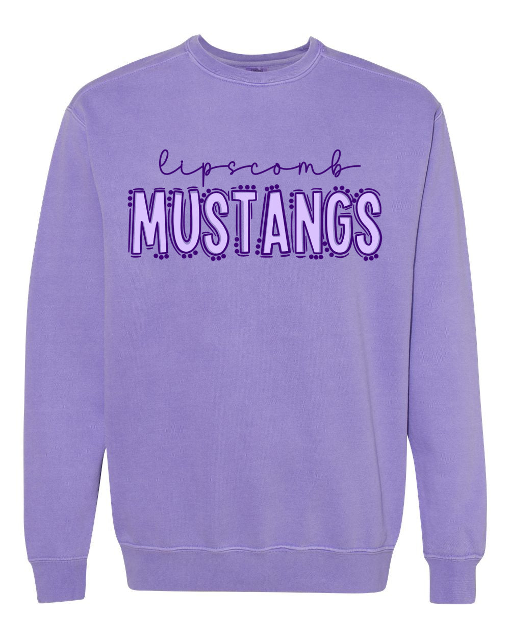 Comfort Colors Mustangs Sweatshirt /  Adult Sizes / Lipscomb Mustangs/ Multiple Colors