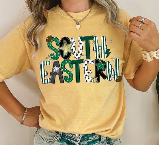 Comfort Colors Southeastern Shirt/ Seersucker Print/ SLU/ Southeastern Lions Shirt
