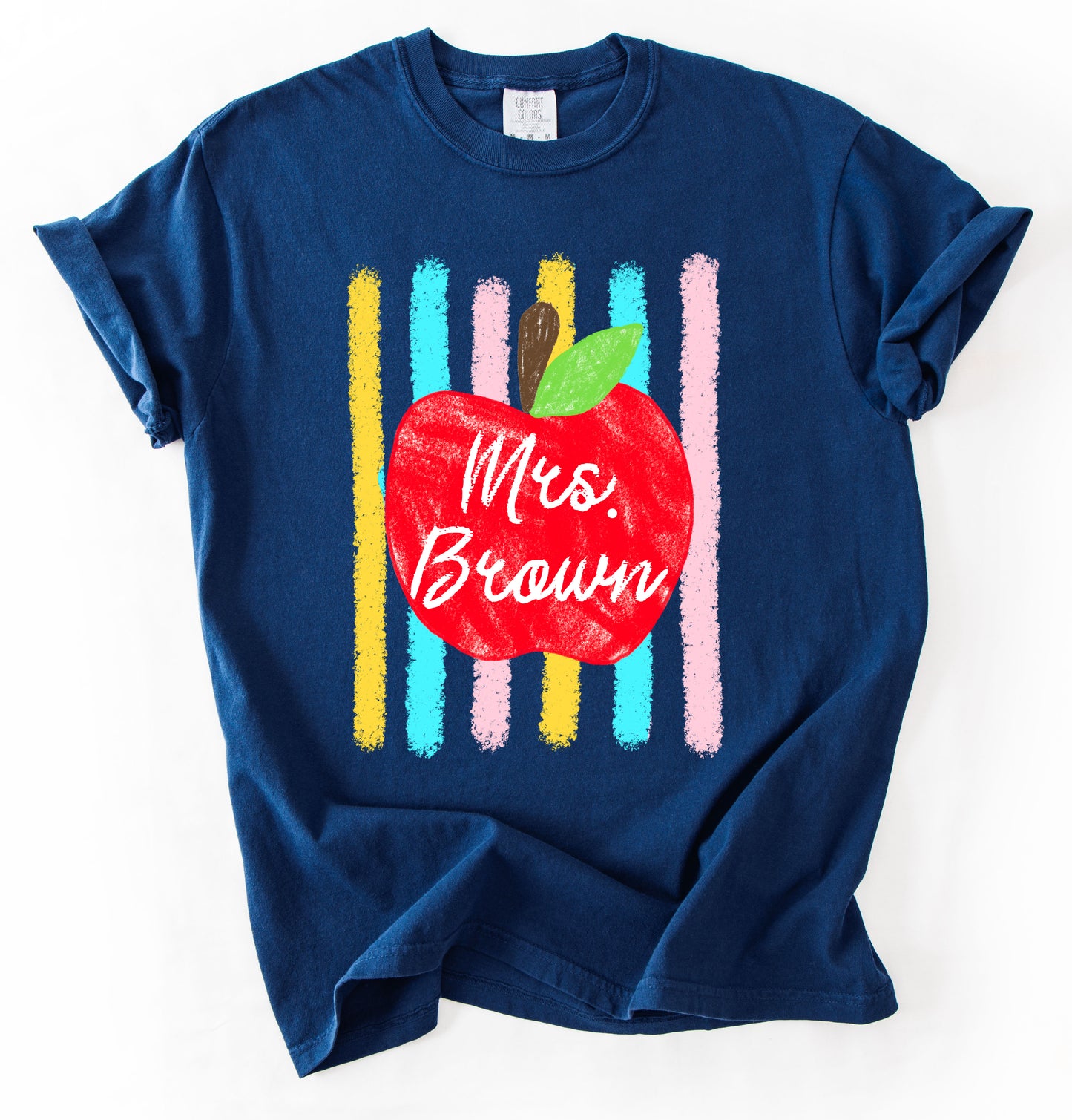 Comfort Colors Back To School Teachers Shirt/ Personalized Teacher Name Shirt/ Adult Sizes