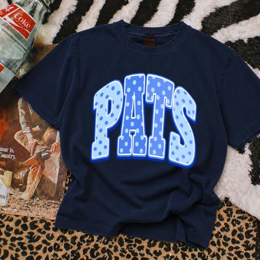 Boxy Crop Polkadot Print PATS Shirt - Adult Sizes/ Lewisburg/ Marshall Academy/Pike Lib