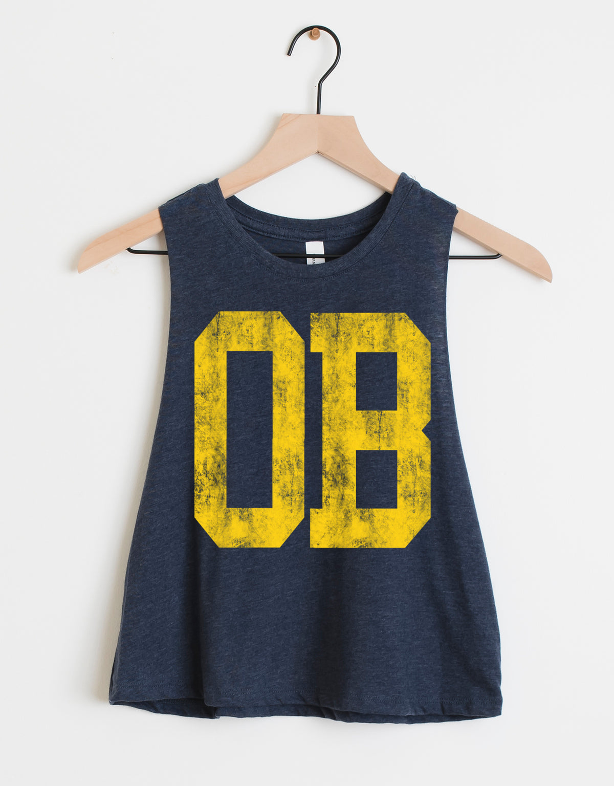 Navy Olive Branch Crop Tank