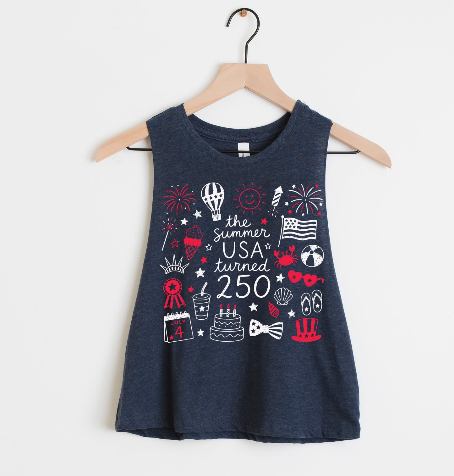 250 Years Drop - The Summer USA turned 250  Cropped Tank Top