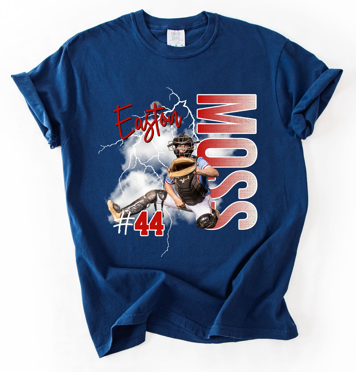 Comfort Colors Custom Photo Baseball Player Shirt - Name and Number