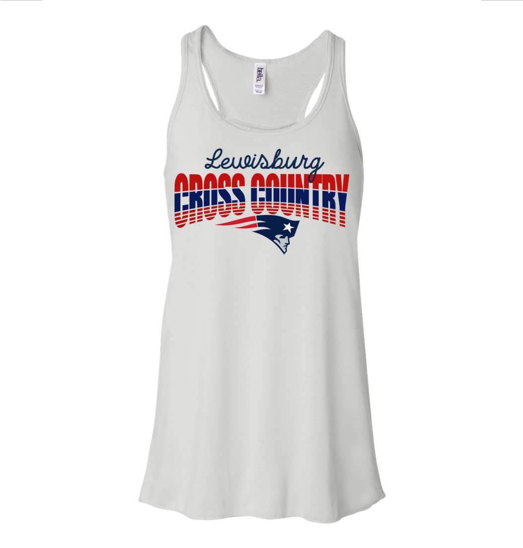 White Flowy Lewisburg Cross Country Patriots Tank