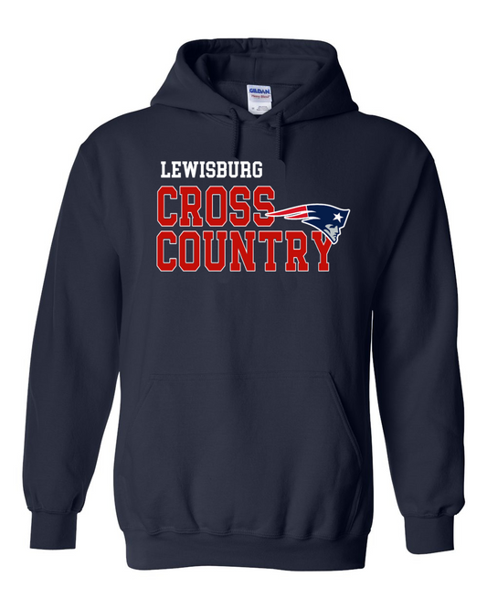 Lewisburg Cross Country Unisex Hooded Sweatshirt - Navy Hoodie