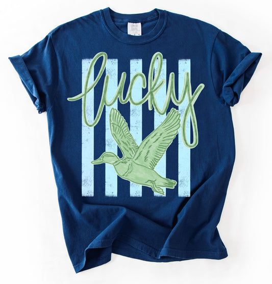 Comfort Colors Lucky Duck Summer Tee/ Summer Beach Cover Up Vacation Summer Tee/ Youth and Adult Sizes
