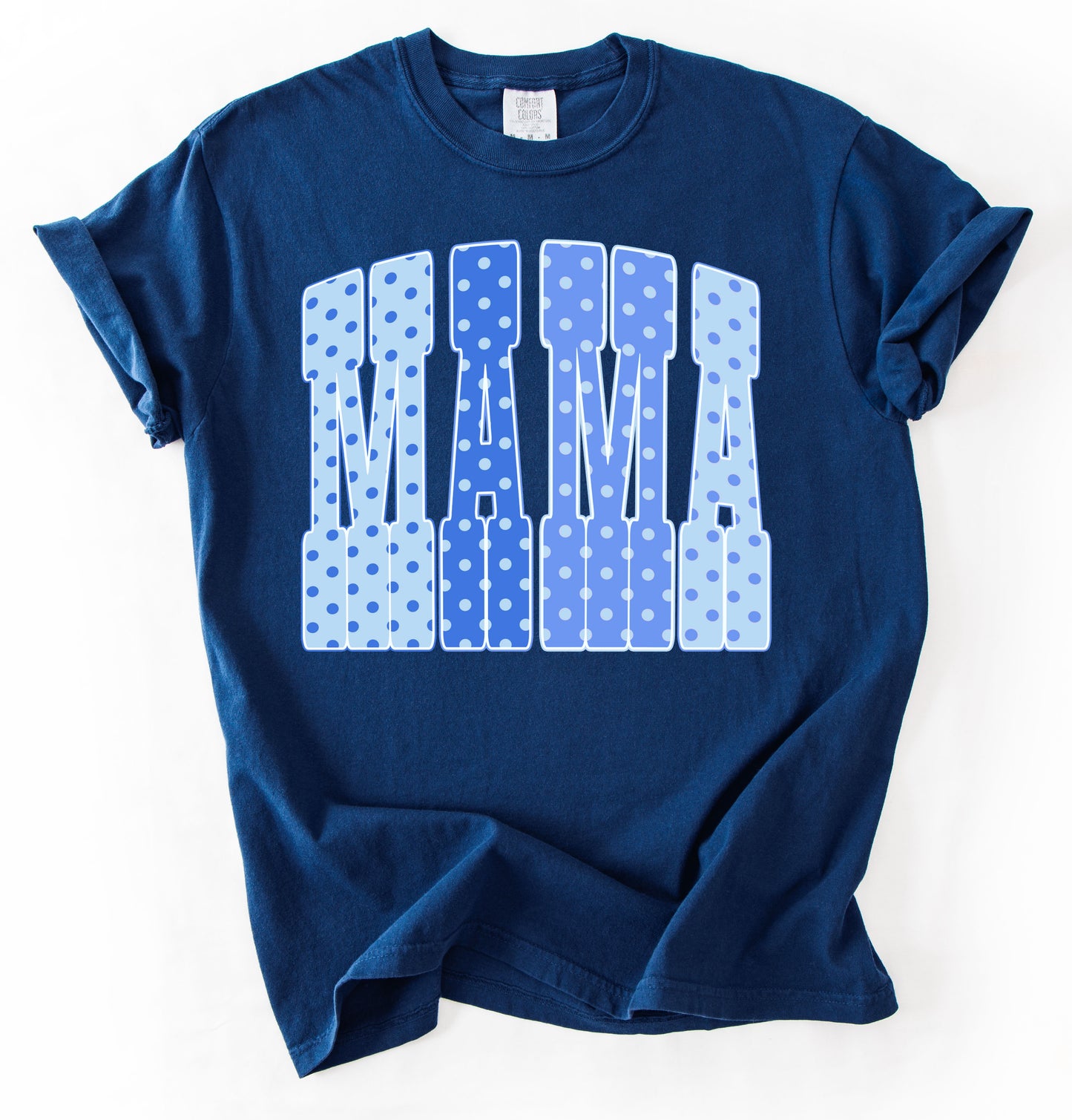 Navy Comfort Colors or Gildan Softstyle Mama Polkadot Shirt/ Gifts for Her/ Mothers Day Gift