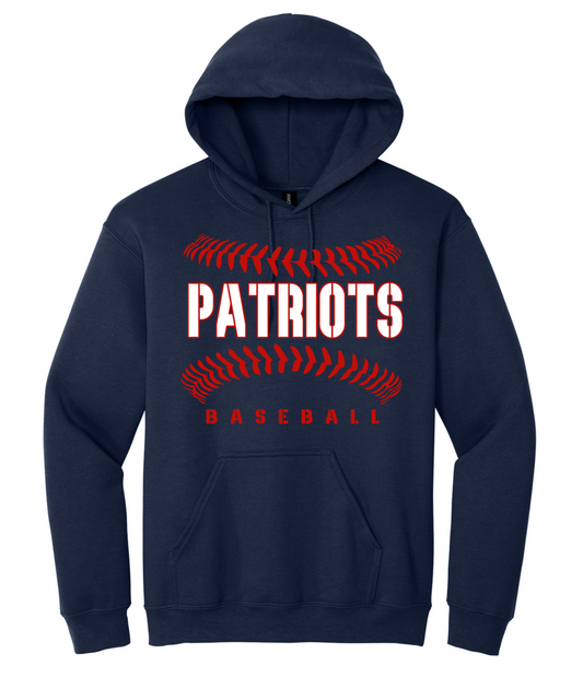 Navy Patriots Baseball Hooded Sweatshirt/ Youth and Adult Sizes - Hoodie