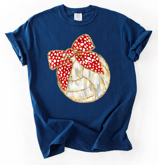 Comfort Colors or Bella Canvas Volleyball Faux Glitter Tee/ Super Cute Tees - Unisex Sized/Volleyball Life