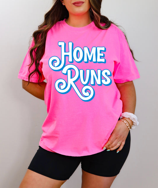 Neon Comfort Colors Home Runs Baseball Shirt/ Baseball or Softball Mom Shirt