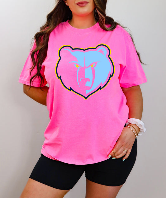 Grizz Neon Pink Shirt/  GrizzliesTee/ Spirit Drop /Memphis Basketball / Youth and Adult Sizes/ Bella or Comfort Colors