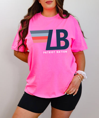 Neon Pink Comfort Colors - LMS Cheer Fundraiser -Lewisburg Patriot Nation Shirt (Youth and Adult Sizes)