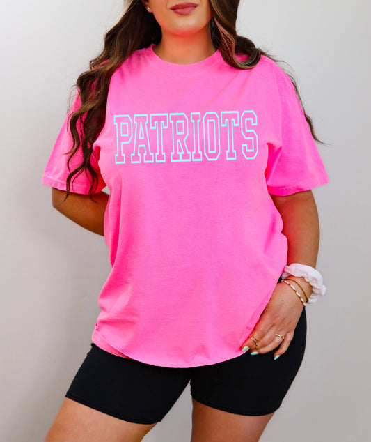Lewisburg Volleyball Fundraiser - Comfort Colors Lewisburg Patriots Pink Shirt