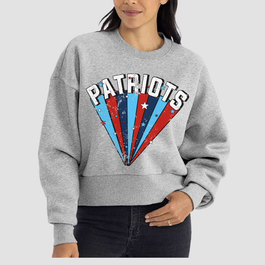 Cropped Patriots Starburst Sweatshirt (Longer Crop) / Lewisburg Patriots/ Multiple Colors