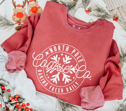 Comfort Colors North Pole Cookie Co Christmas Sweatshirt - Adult Sizes