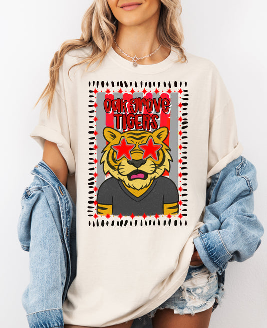 Comfort Colors Oak Grove Tigers (OR ANY OTHER SCHOOL) Specific School Tee  - YOUTH and ADULT SIZING