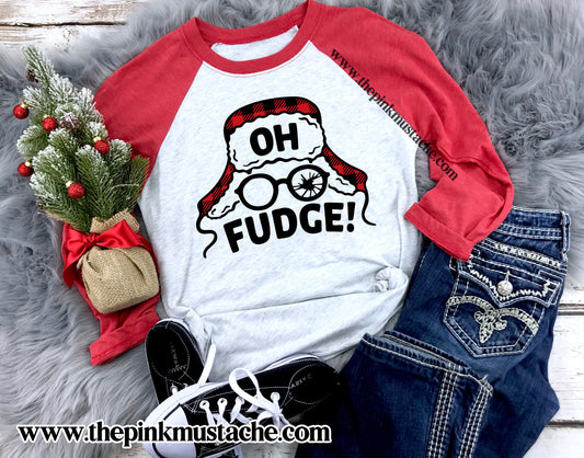 Oh Fudge Raglan Tee/ Family Christmas Tees / Toddler, Youth, and Adult sizing