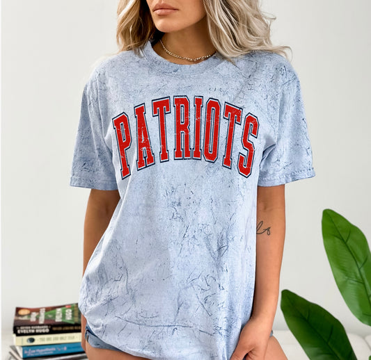 Patriots Comfort Colors Color Blast Distressed Tee- Sizes and Inventory Limited