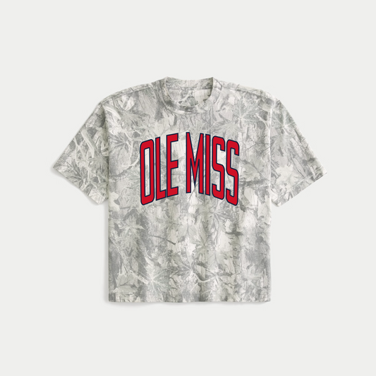 Boxy Camo Crop - Ole Miss