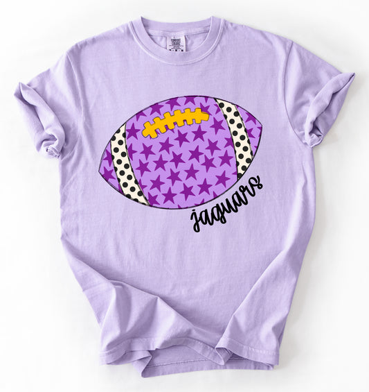 Comfort Colors Desoto Central Jaguars Football with Stars Tee / Desoto Central Schools / Mississippi School Shirt /Youth and Adult Sizes - DC Jags/ Desoto Central