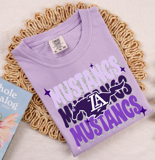 Comfort Colors or Bella Canvas Lipscomb Mustangs Tee/ Youth and Adult Sizes