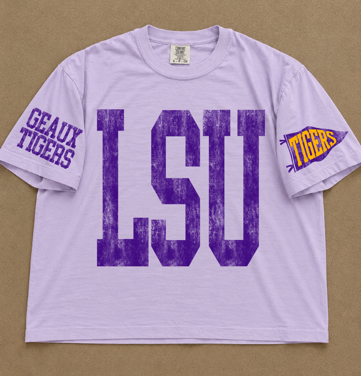 Custom Comfort Colors LSU Spirit Wear Shirts/ Custom Boxy Crops