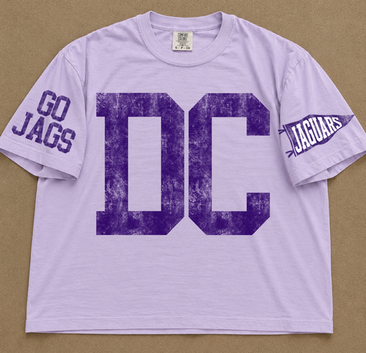 Custom Comfort Colors Desoto Central (OR ANY OTHER SCHOOL) Number Spiritwear Shirts/Football /Baseball or Softball/ Custom Boxy Crops