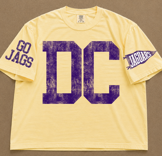 Custom Comfort Colors Desoto Central (OR ANY OTHER SCHOOL) Number Spiritwear Shirts/Football /Baseball or Softball/ Custom Boxy Crops