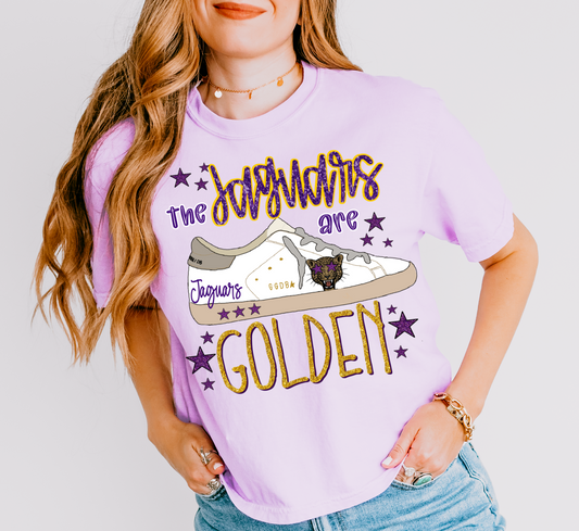 Boxy Crop Comfort Colors The Jaguars are Golden Tee / Desoto County Schools / Mississippi School Shirt /Adult Sizes - DC Jags/ Desoto Central