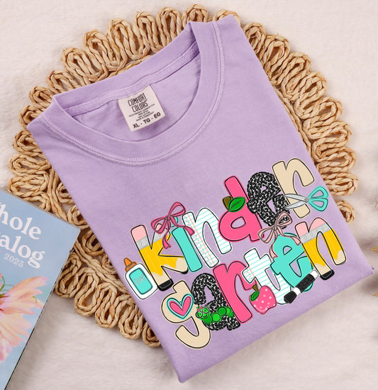 Comfort Colors Kindergarten (OR ANY OTHER GRADE)  Tee  - YOUTH and ADULT SIZING