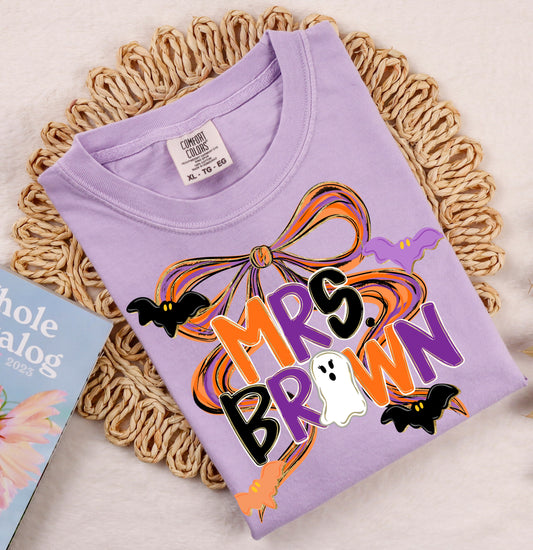 Custom Mrs. Teacher Halloween Shirts/ Comfort Colors