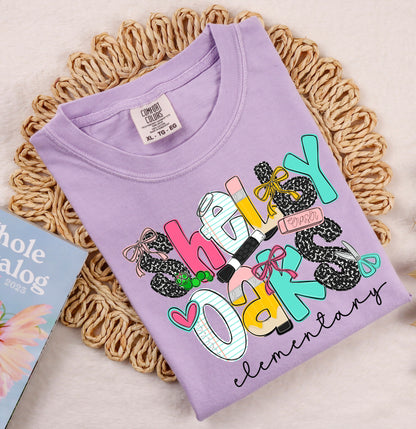 Comfort Colors Shelby Oaks Elementary (OR ANY OTHER SCHOOL) Specific School Tee  - YOUTH and ADULT SIZING - Multiple Color Options