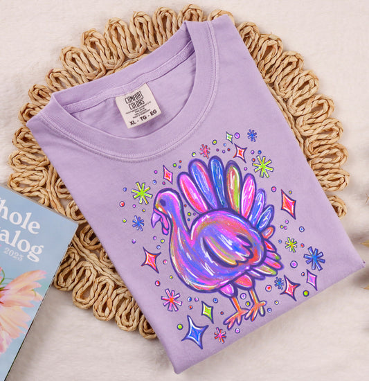 Comfort Colors or Bella / Cute Mommy and Me Purple Turkey Thanksgiving Shirt / Youth and Adult Thanksgiving Tee